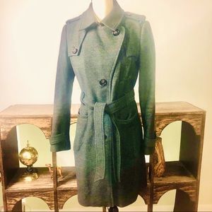 Banana Republic Green Wool-blend Trench Coat